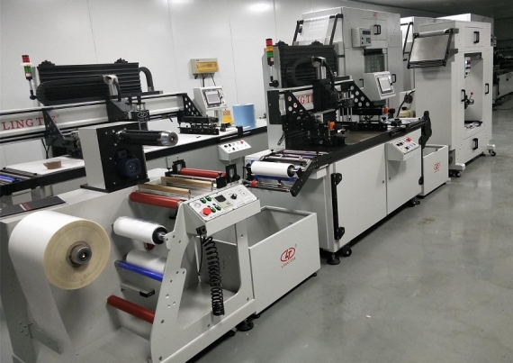 Máquina de impressão de tela de etiquetas Reel-to-Reel