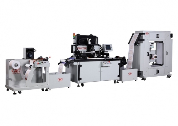 Máquina de impressão de etiquetas contínuas rolo a rolo de 3 cores 